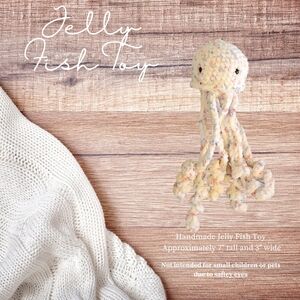 Handmade Jellyfish Toy in Cream and Pink